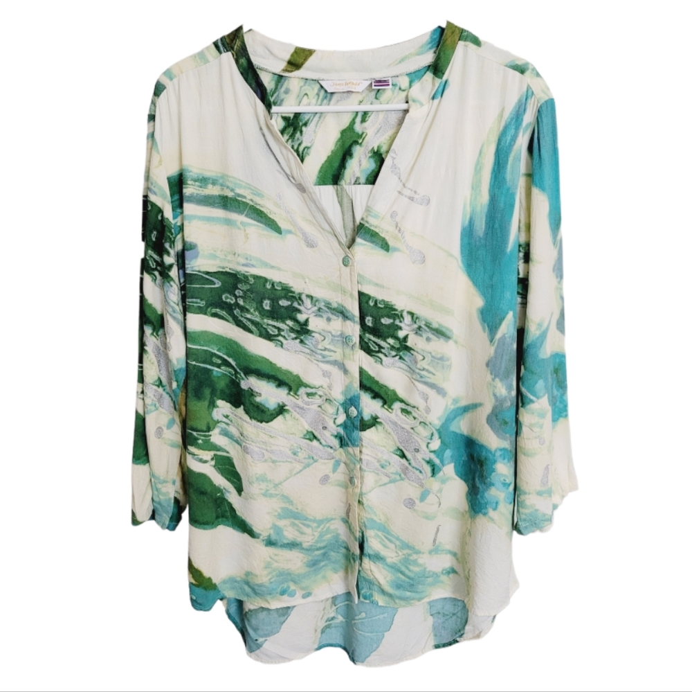 Jams World V-Neck Button Down Shirt
